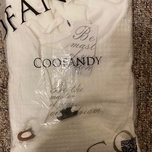 New - Men’s white Coofandy Pullover Drawstring H…